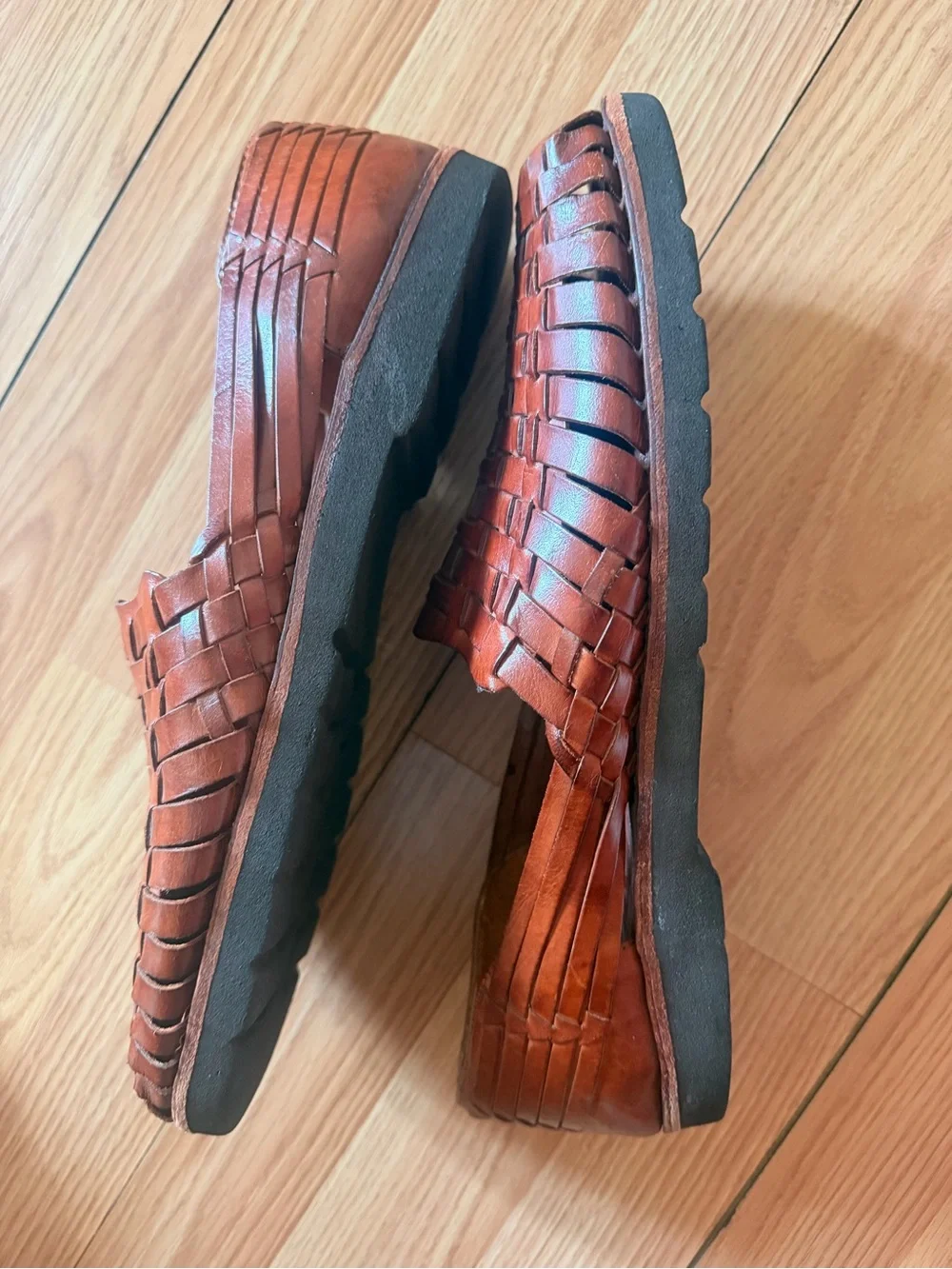 Men's Shoes Size 12 Hand Woven Braided Brown Leather Nordstrom Handwoven